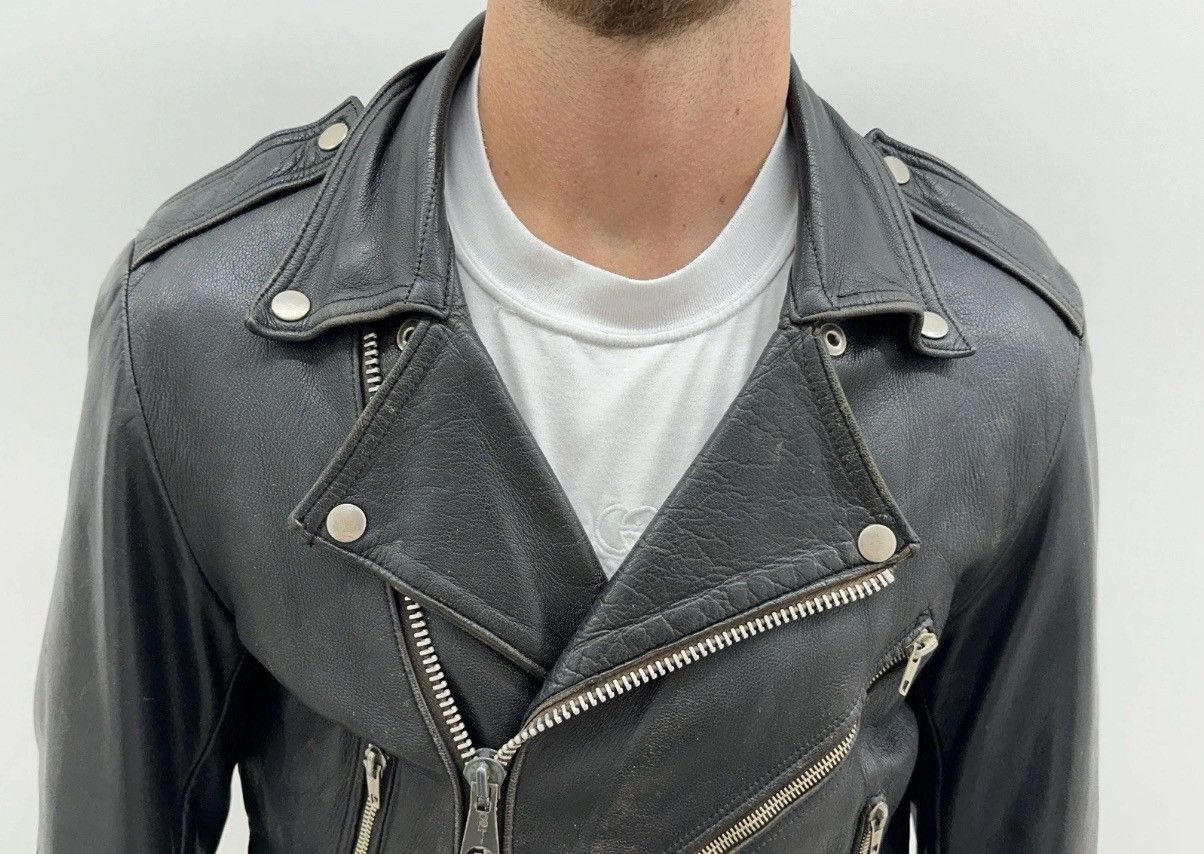 Other Vintage 1980s Mens Leather Biker Moto Jacket Rare Black Size US S / EU 44-46 / 1 - 6 Thumbnail
