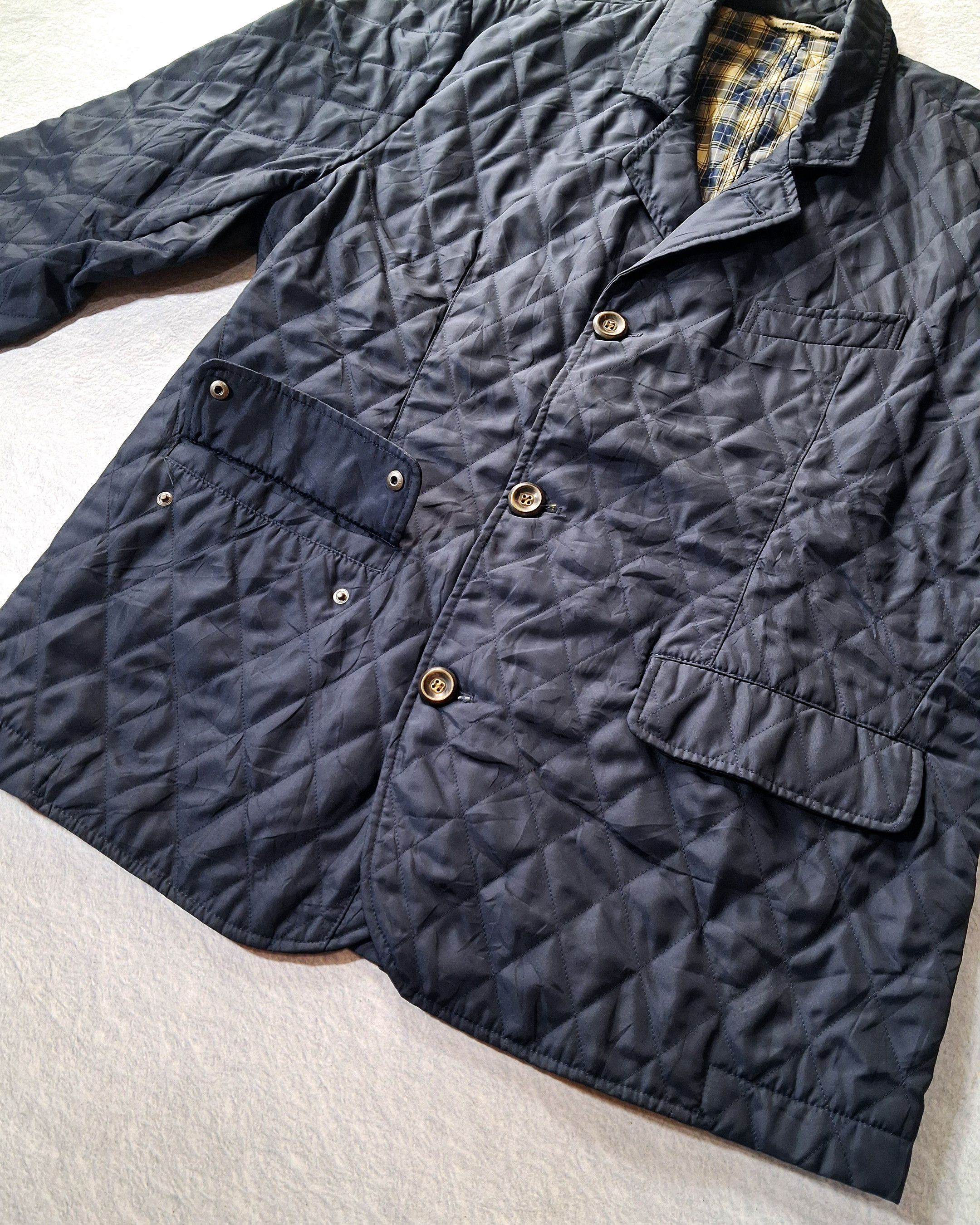 Vintage SERGE BLACO QUILTED JACKET WITH BROWN SUEDE ELBOW PATCHES Size US XL / EU 56 / 4 - 4 Thumbnail