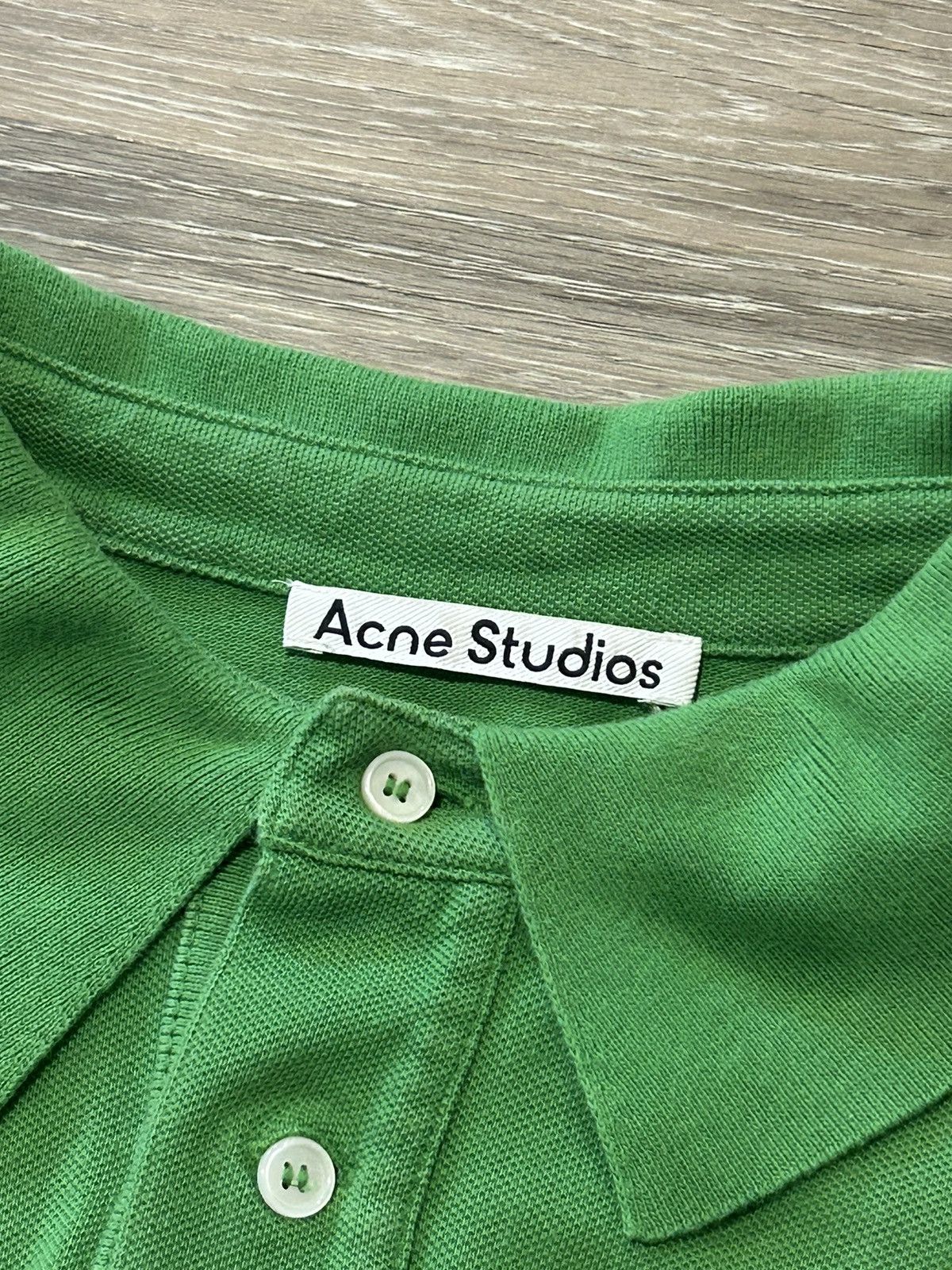 Acne Studios Acne Studios Oversized Green Bubble Logo Polo Size US L / EU 52-54 / 3 - 4 Thumbnail