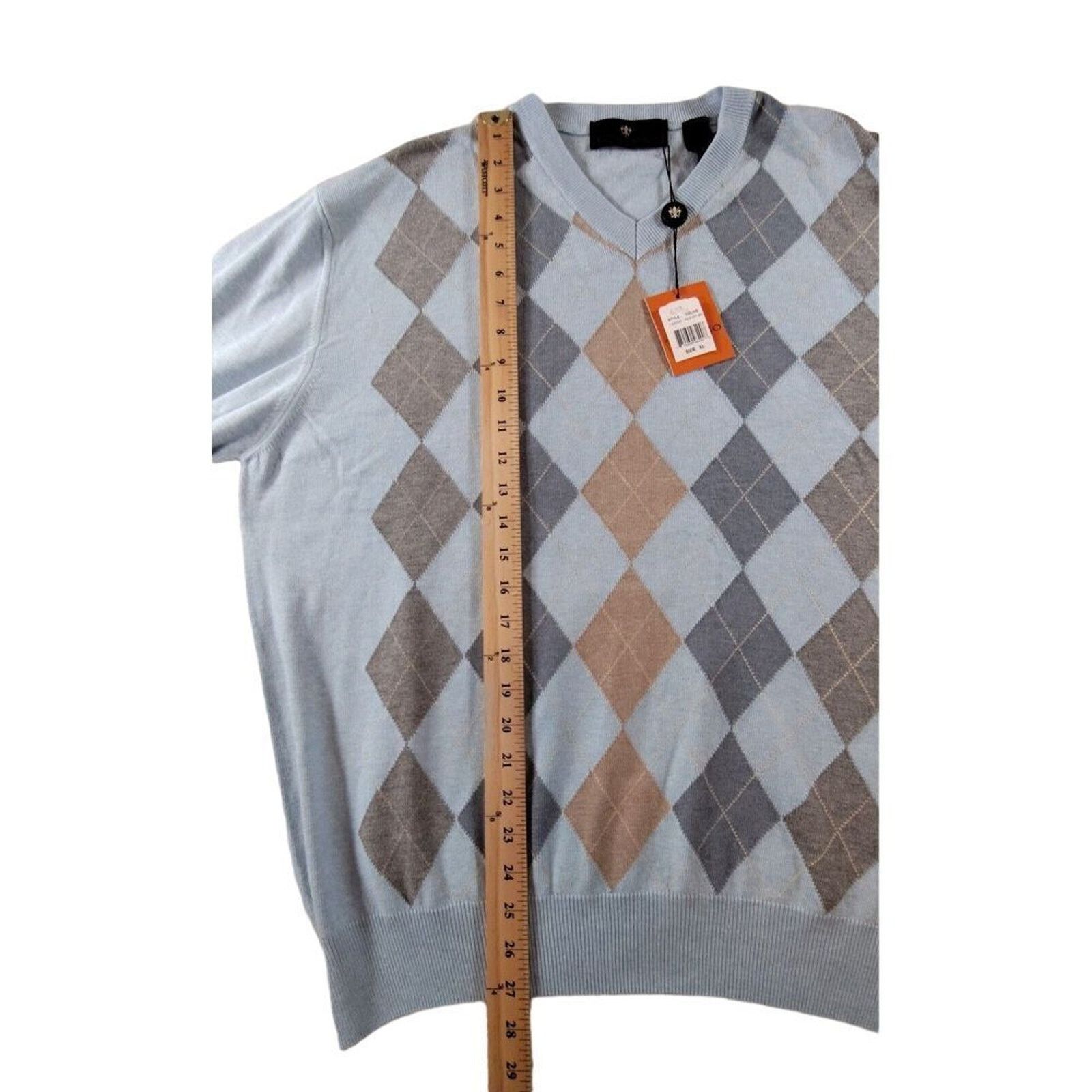Toscano Toscano Mens Sweater Argyle Diamond XL Made In Italy Size US XL / EU 56 / 4 - 5 Thumbnail