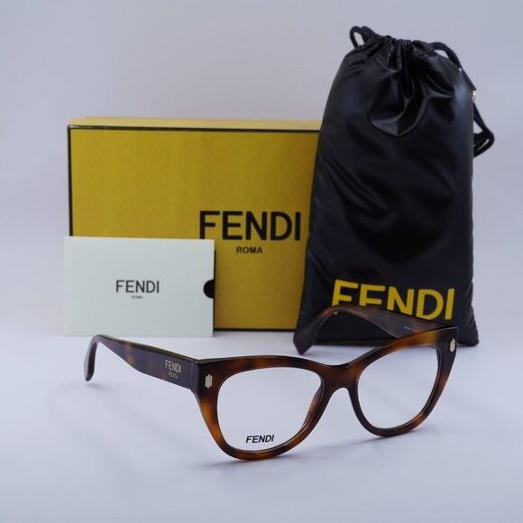 Fendi 🕶️ New Fendi FE50086I 053 Eyeglasses - Shiny Havana Frame Size ONE SIZE - 10 Thumbnail