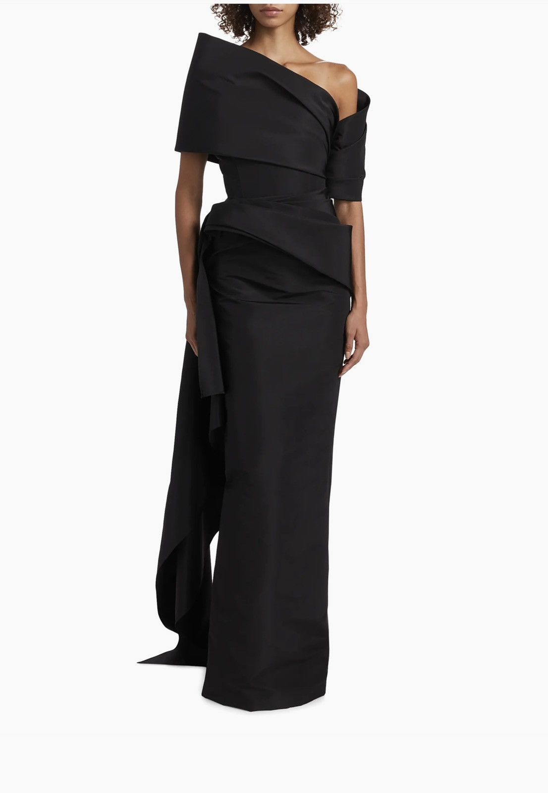 Oscar De La Renta Oscar de la Renta Black One-Shoulder Gown Size L / US 10 / IT 46 - 1 Thumbnail