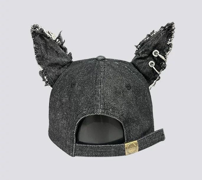 Japanese Brand Avant garde chunky dog ear distressed raw denim cap Size ONE SIZE - 3 Thumbnail