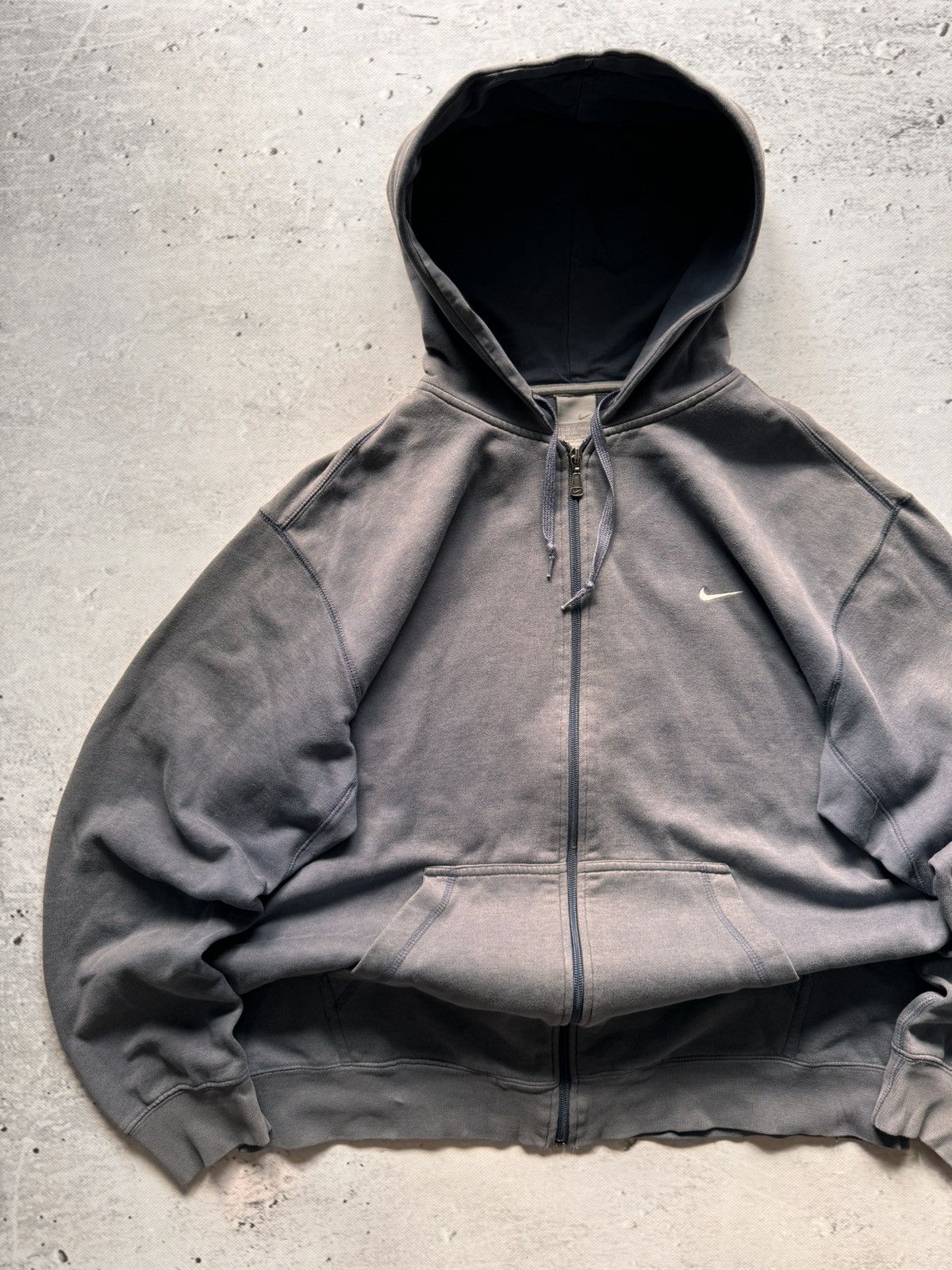 Nike × Vintage NIKE VINTAGE BASIC LOGO OVERSIZE BOXY ZIP HOODIE Size US XL / EU 56 / 4 - 2 Thumbnail