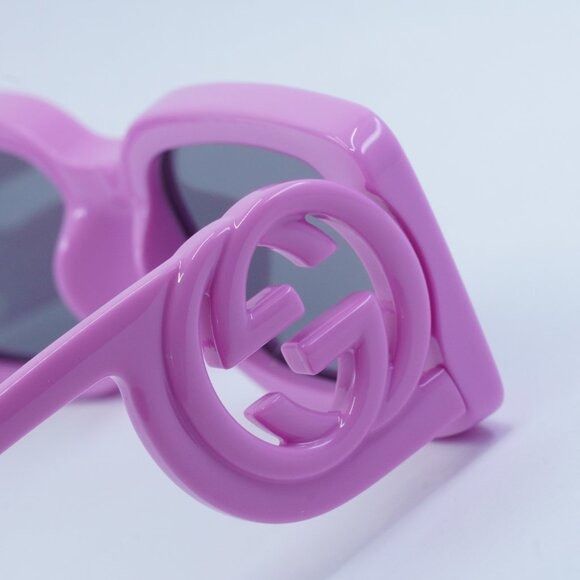 Gucci GG1325S 006 Sunglasses Pink Rectangle Frame