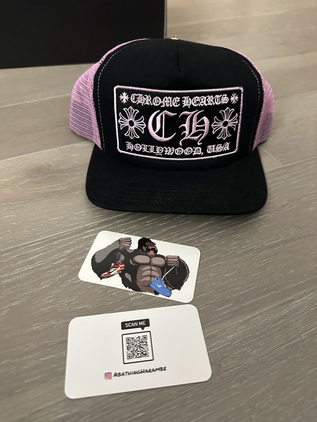 Chrome Hearts Chrome Hearts CH Hollywood Trucker Hat Black/Pink Size ONE SIZE - 2 Thumbnail