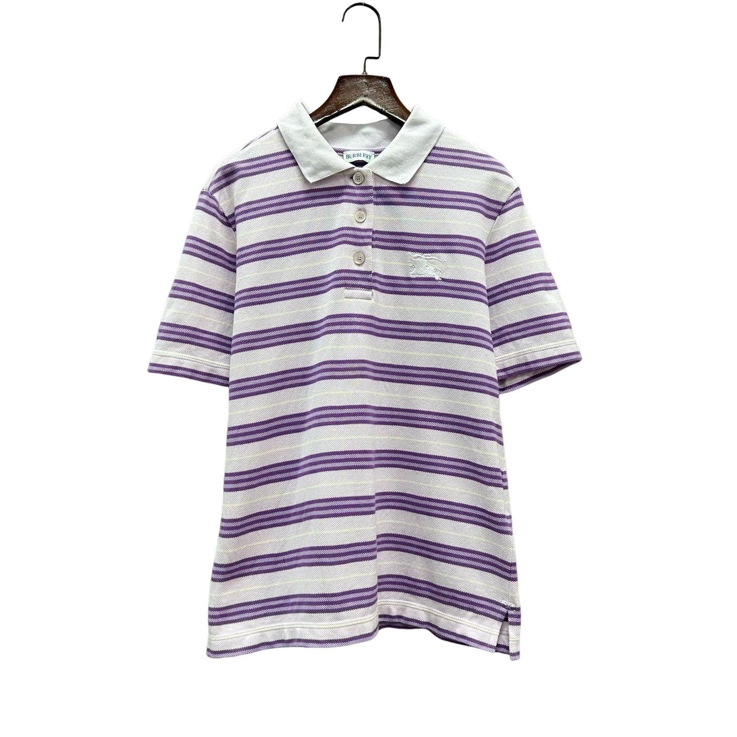 Burberry Burberry Purple Striped Polo Shirt Size S Size US S / EU 44-46 / 1 - 1 Thumbnail