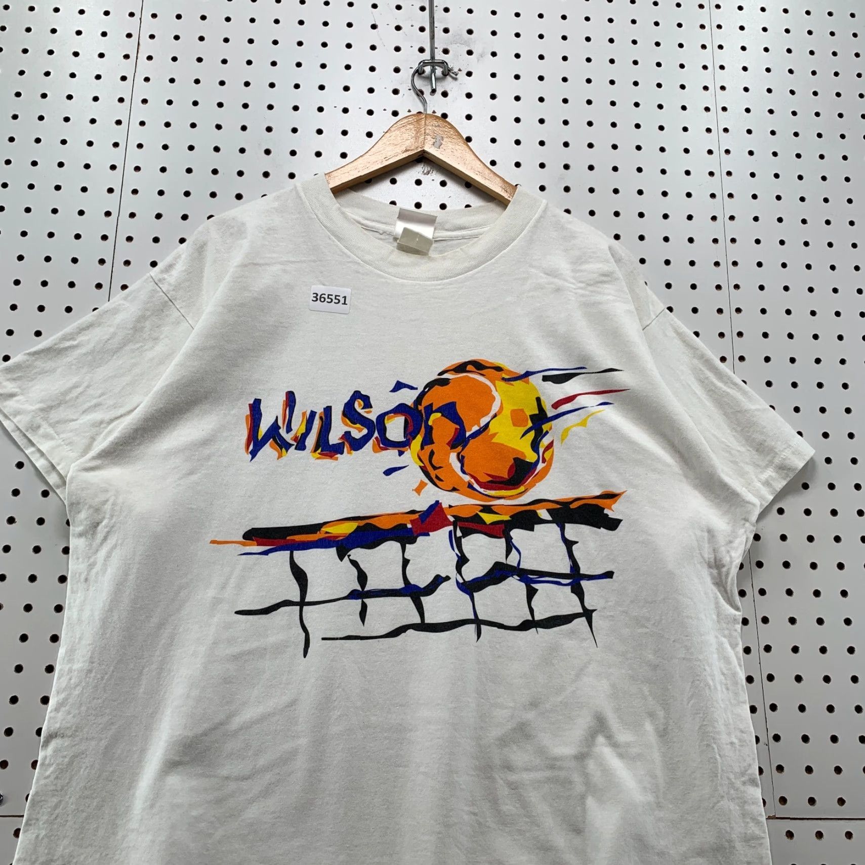Wilson VINTAGE 90s Wilson Volleyball T-Shirt Mens XL White Graphic Print Single Stitch USA Sports Size US XL / EU 56 / 4 - 6 Thumbnail