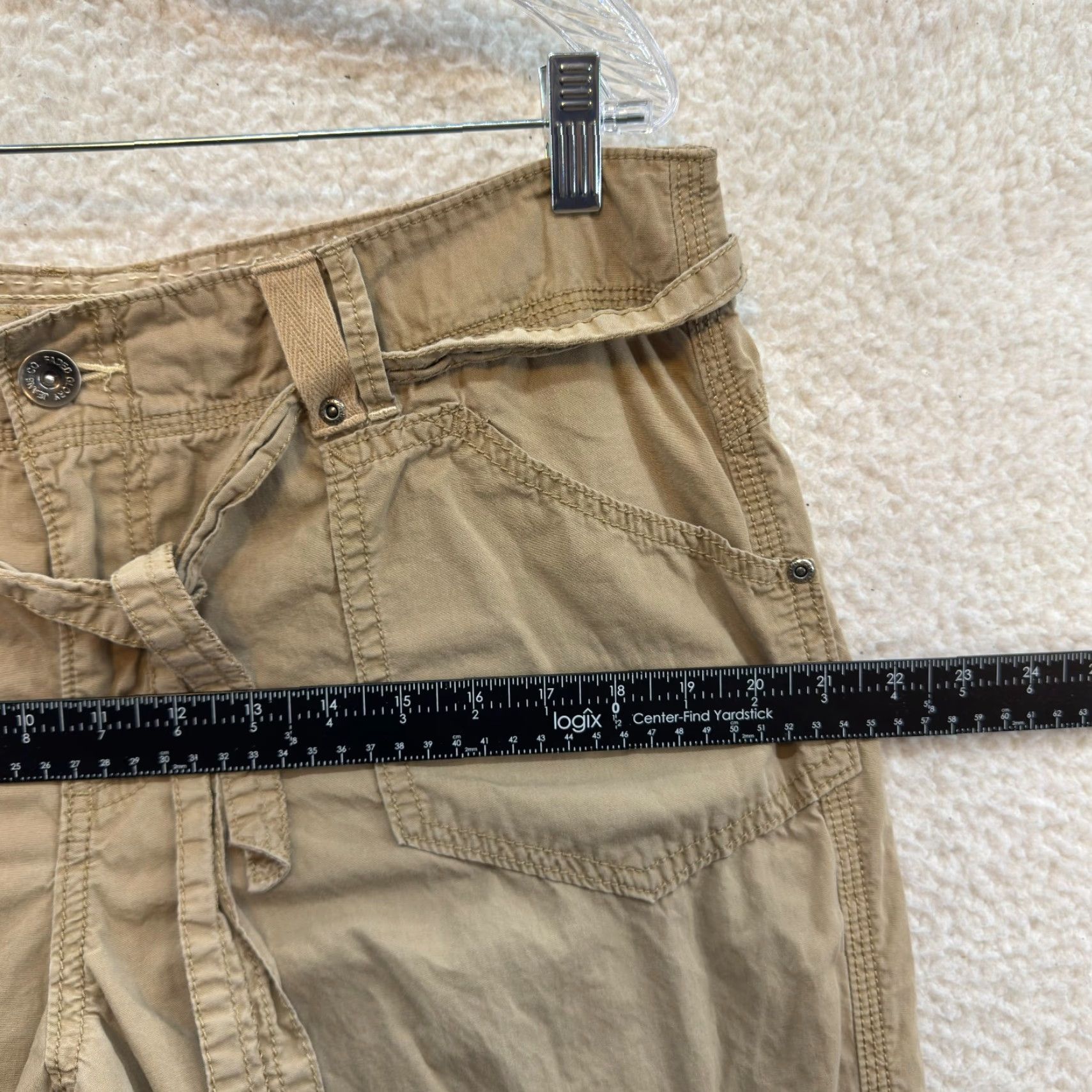 Faded Glory VINTAGE Y2K Cargo Pants Wide Leg Khaki Tan Beige 14 34 Carpenter Skater Grunge Mens Size 36" / US 14 / IT 50 - 7 Thumbnail