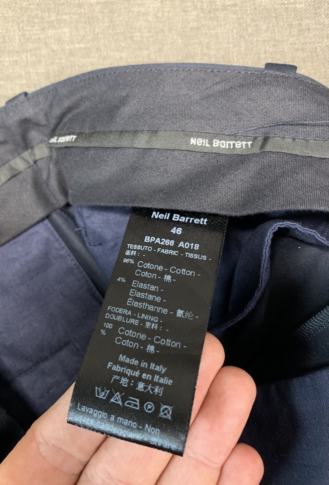 Neil Barrett Neil Barrett Navy Blue Classic Fit Trousers Size US 30 / EU 46 - 4 Thumbnail