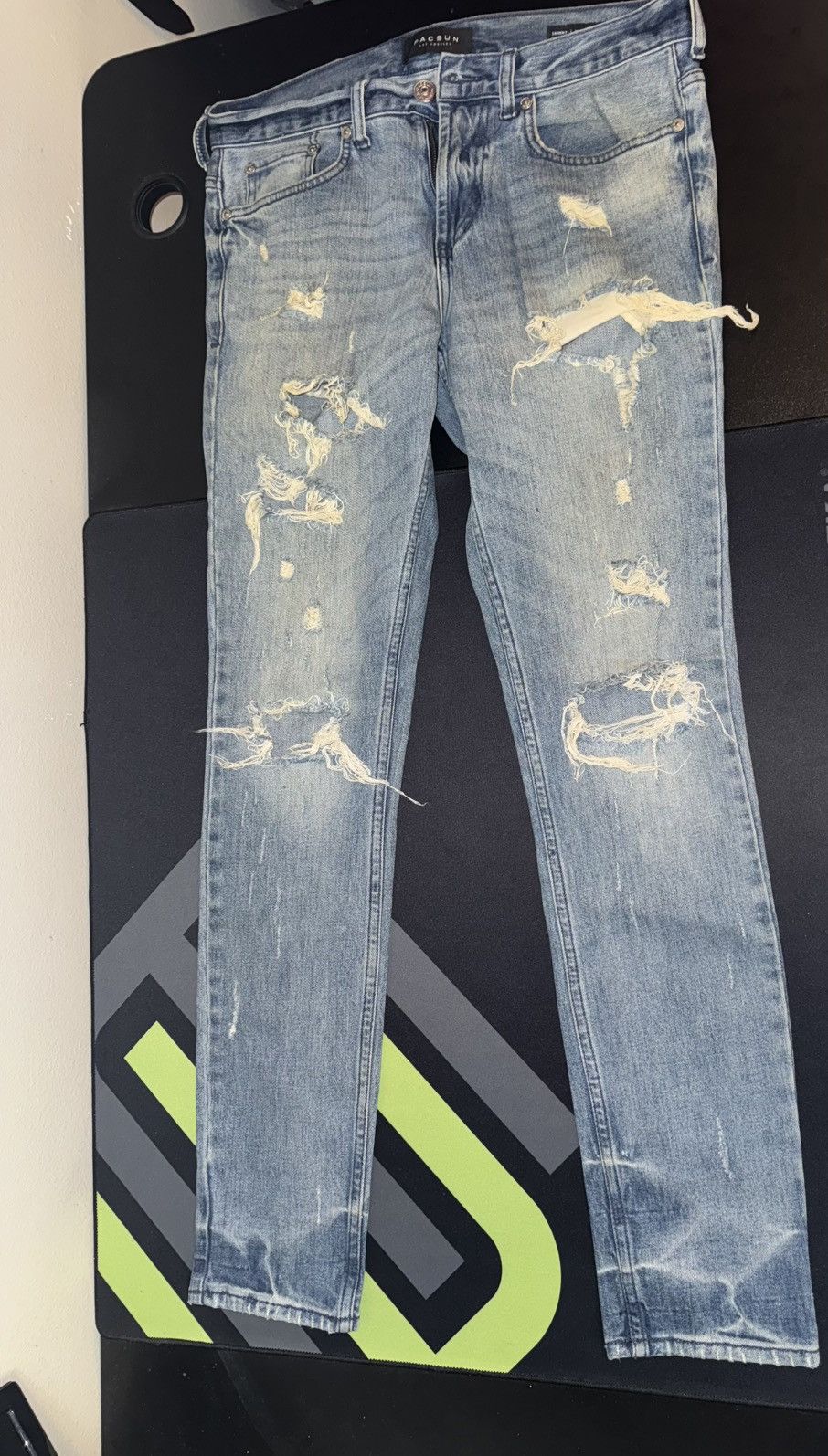 Vintage Men Blue Ripped Skinny Jeans Size US 30 / EU 46 - 1 Thumbnail