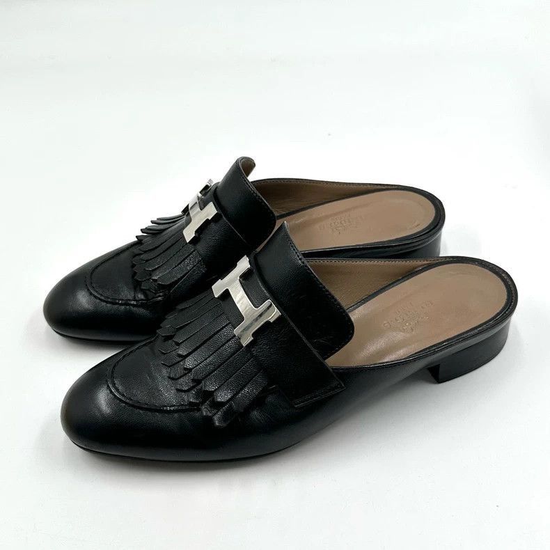 Hermes Hermes Black Tassel SlipOn Loafers-2506 Size US 5 / IT 35 - 2 Thumbnail