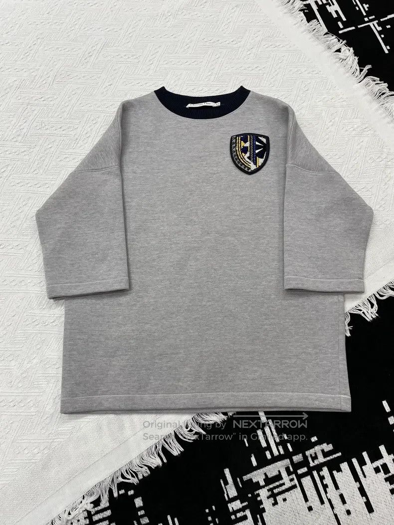 Dior Grey space cotton badge sweatshirt