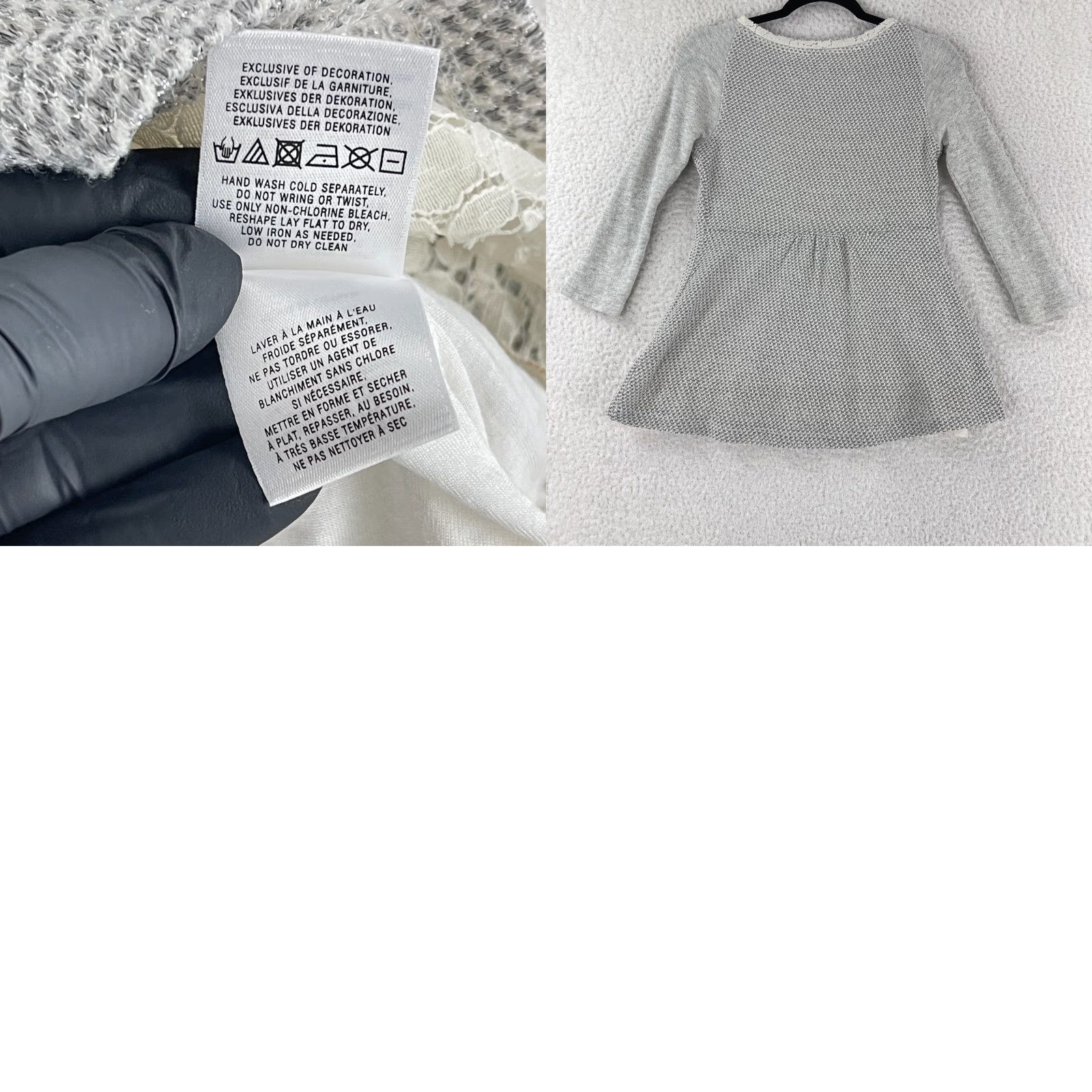Anthropologie Postmark Shirt Womens XS Gray Textured Knit Peplum Pullover Size XS / US 0-2 / IT 36-38 - 8 Thumbnail