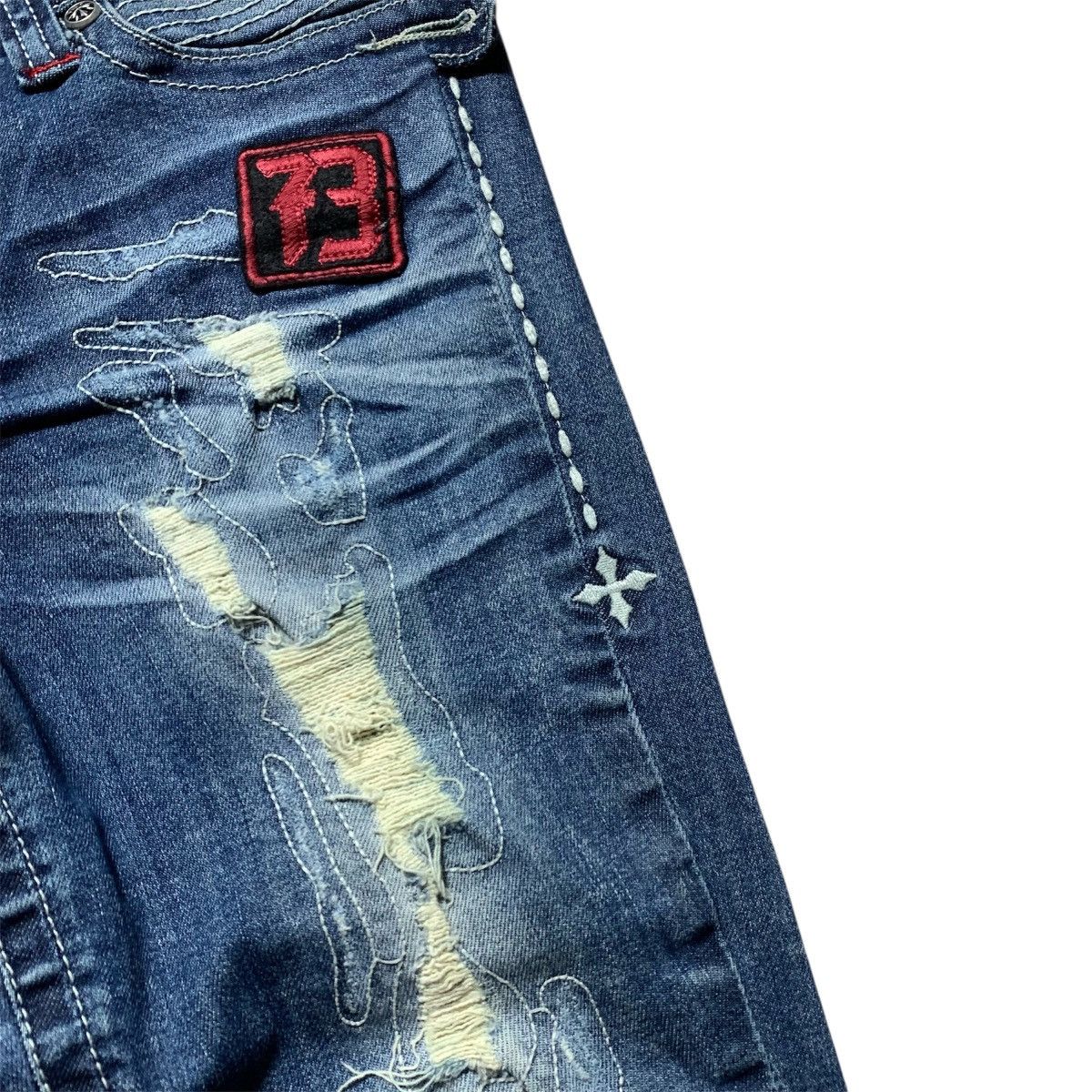 Affliction Y2k Affliction Distressed Flare Patch Punk Lgb V-keii Style Size US 29 - 6 Thumbnail