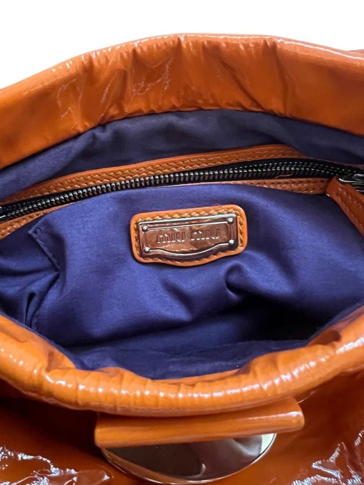 Miu Miu Miu Miu - Patent Leather Satchel Bag in Orange Size ONE SIZE - 5 Thumbnail
