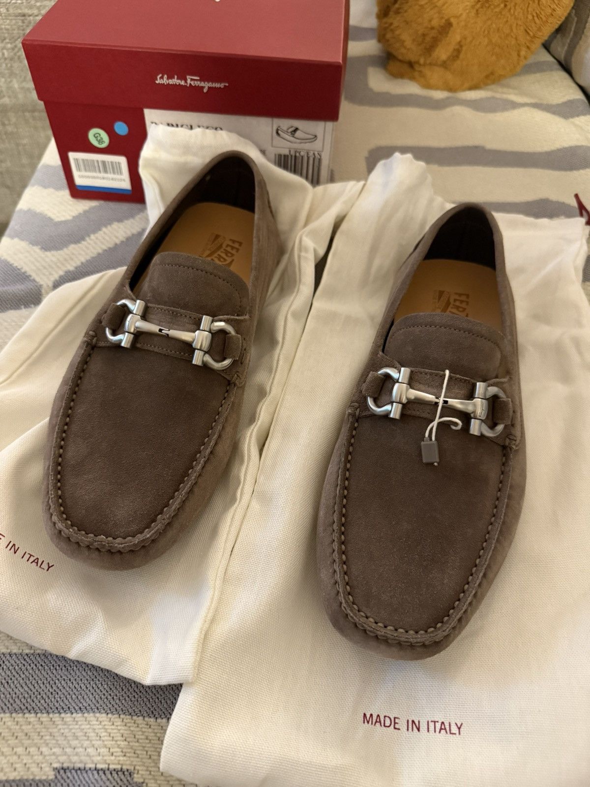 Ferragamo khaki tan suede loafers Salvatore Ferragamo Salvatore Ferragamo Parigi Suede Loafers  main image 2