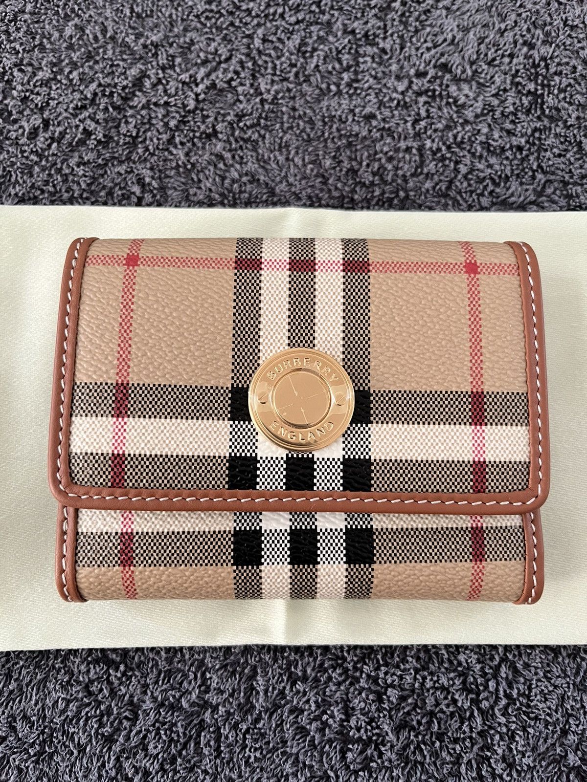 Burberry Burberry Check and Leather Small Folding Wallet Size ONE SIZE - 6 Thumbnail