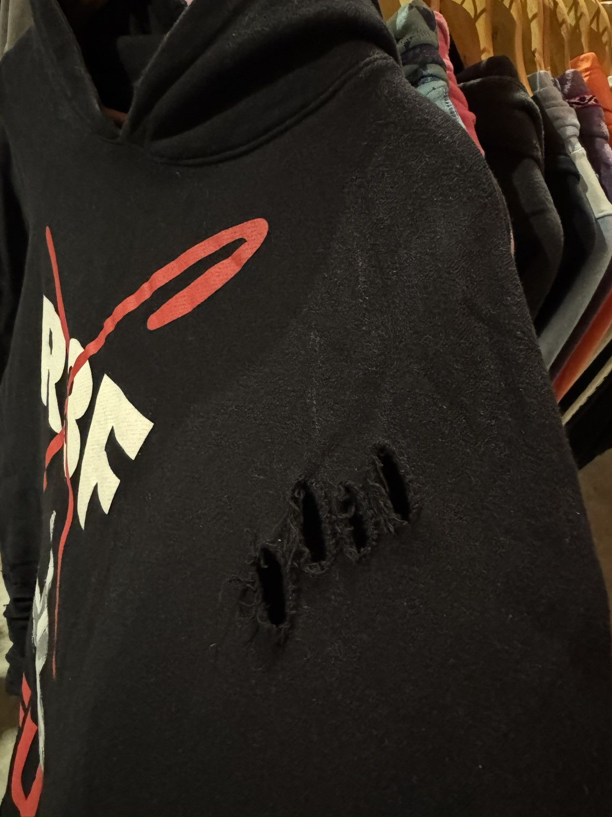 Japanese Brand Japan Punk FUCK distressed 50/50 hoodie Size US L / EU 52-54 / 3 - 2 Thumbnail