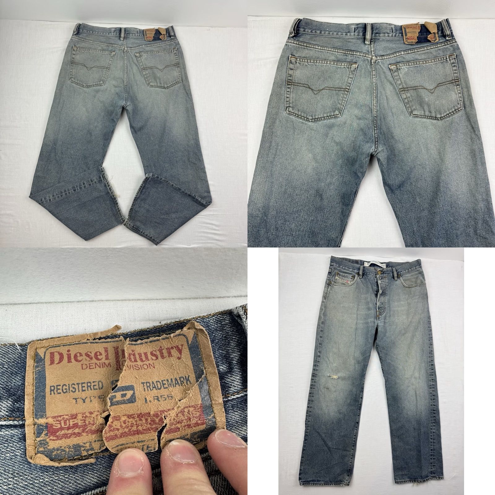 Diesel VINTAGE Diesel Jeans Men 34x29 Thrashed Made In Italy 2002 Punk Hipster 90s Y2K Skater Designer Jeans Blue Included: N/A Size US 34 / EU 50 - 11 Thumbnail