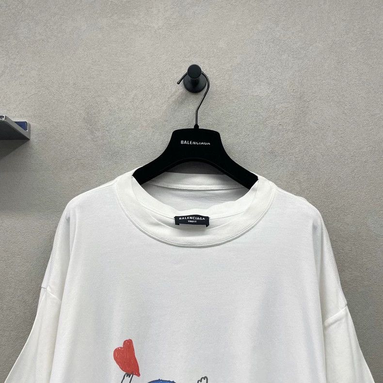 Balenciaga Balenciaga Earth Printed White Short Sleeve Size US S / EU 44-46 / 1 - 4 Thumbnail