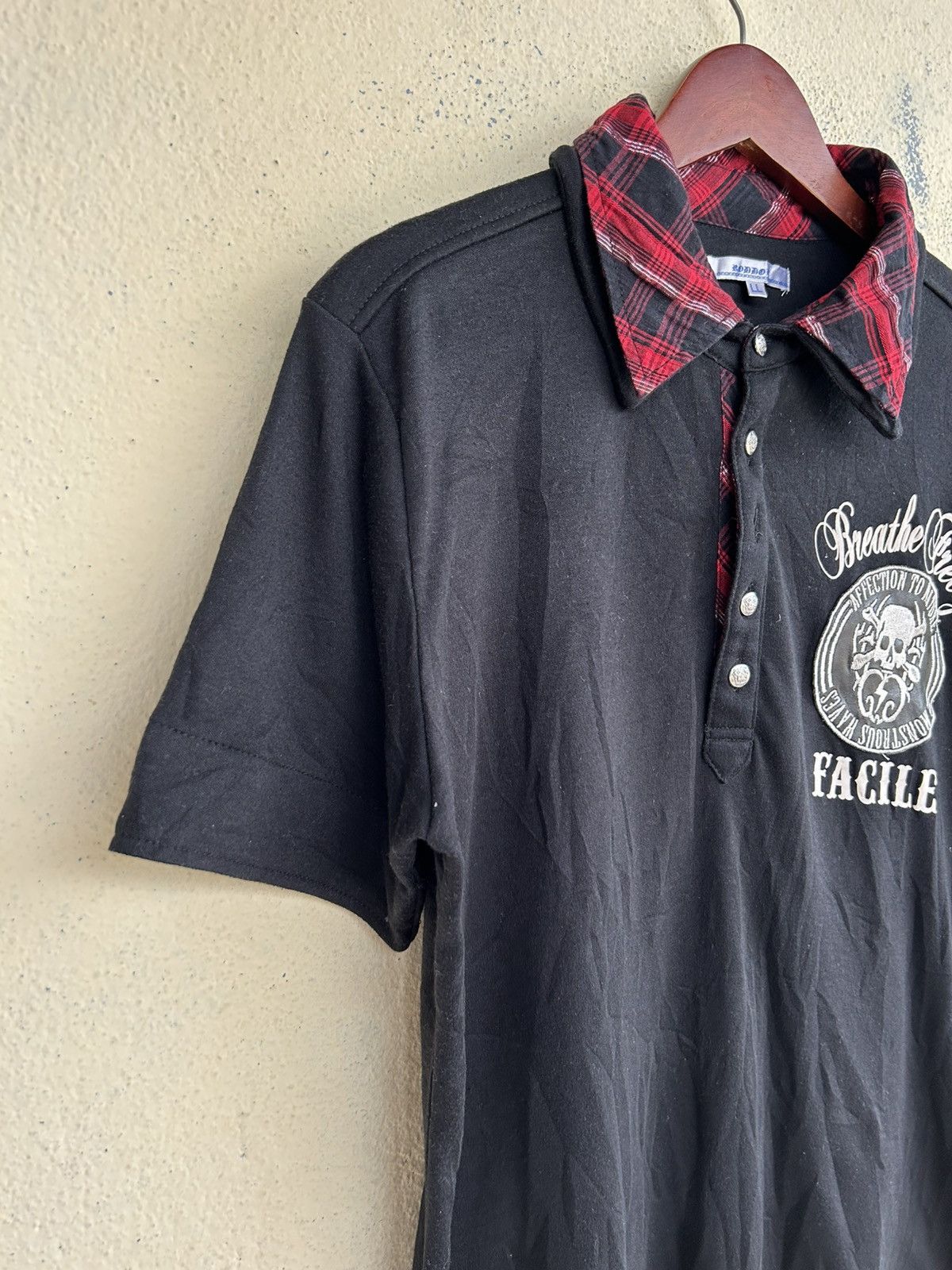 Japanese Brand Facile Breathe Freely Double Collar Tshirt Size US S / EU 44-46 / 1 - 4 Thumbnail