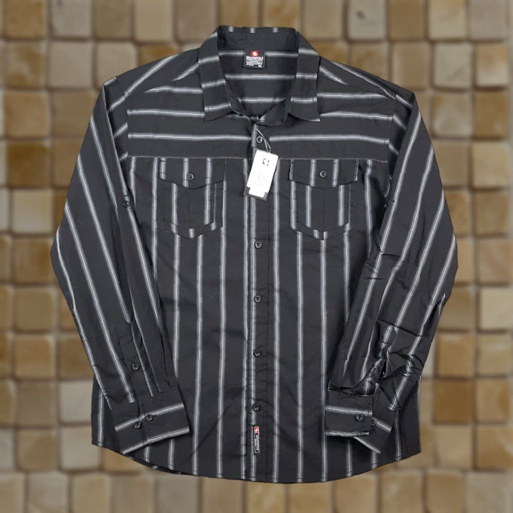 Southpole VINTAGE Y2K Southpole Black Striped Button-Up Shirt XL Mens Grunge Preppy Collared Retro Surf 90s Size US XL / EU 56 / 4 - 1 Thumbnail