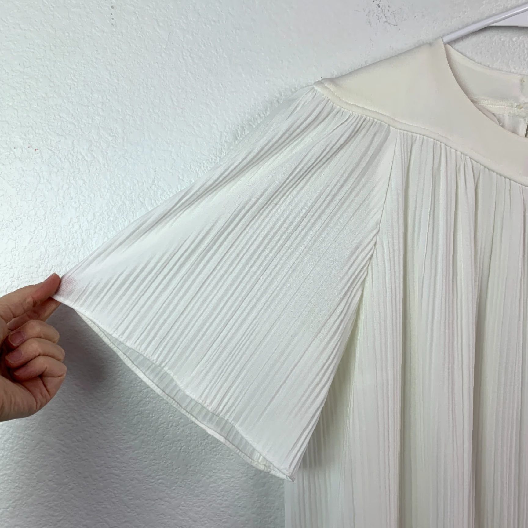 Vintage VINTAGE White Polyester Pleated Flowy Tiered Ethereal Dress Size 12 Size XL / US 12-14 / IT 48-50 - 2 Thumbnail