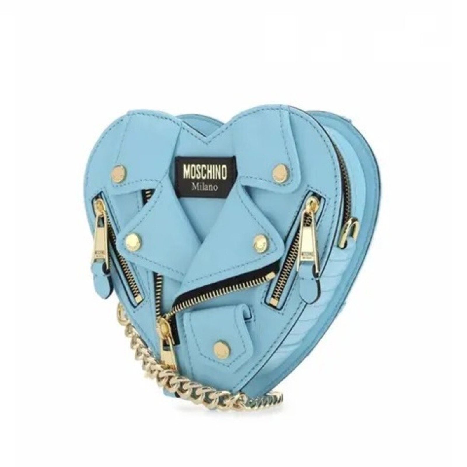 Moschino SS22 MOSCHINO Couture Jeremy Scott Turquoise Heart Biker Bag Size ONE SIZE - 2 Thumbnail