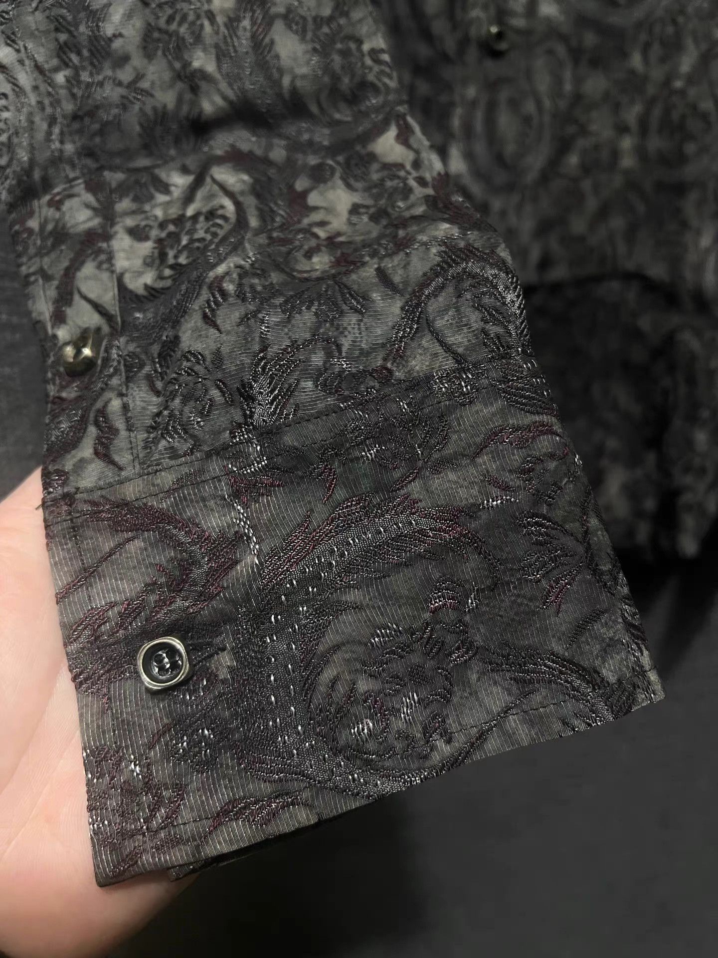 Isamu Katayama Backlash Backlash leather collar jacquard shirt Size US S / EU 44-46 / 1 - 5 Thumbnail