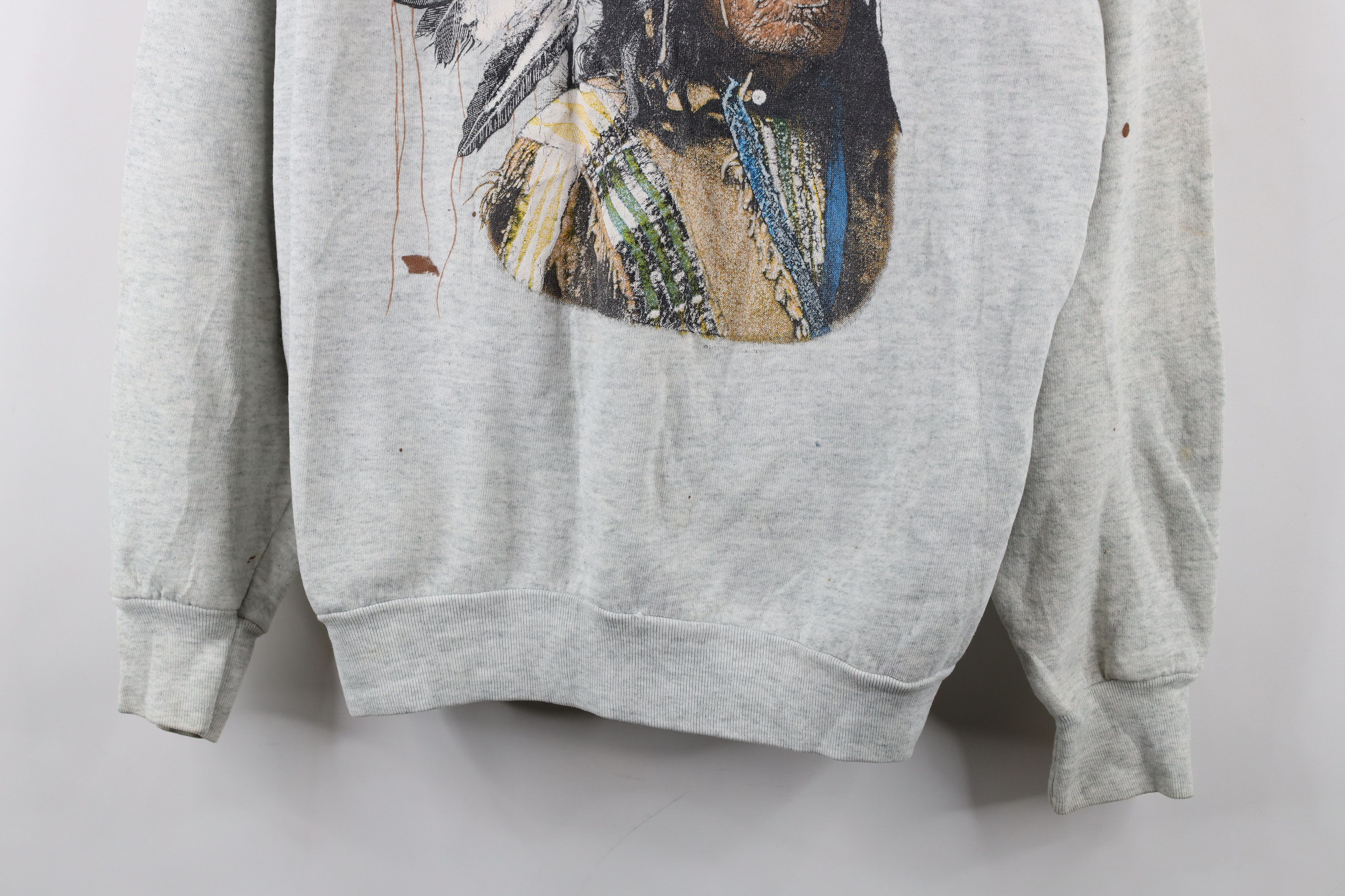 Vintage Vintage 90s Streetwear American Indian Sweatshirt USA Size L / US 10 / IT 46 - 3 Thumbnail