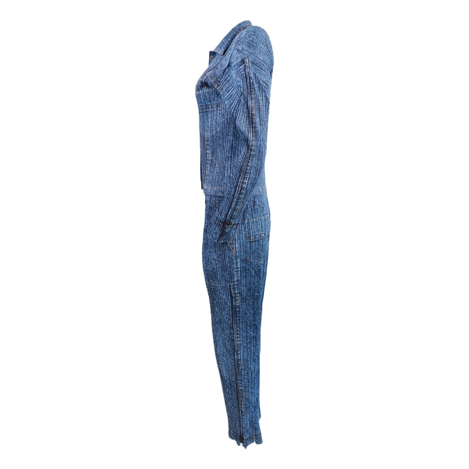 Issey Miyake Issey Miyake Vintage Trompe L'Oeil Denim Print Pant Set Size 27" / US 4 / IT 40 - 3 Thumbnail