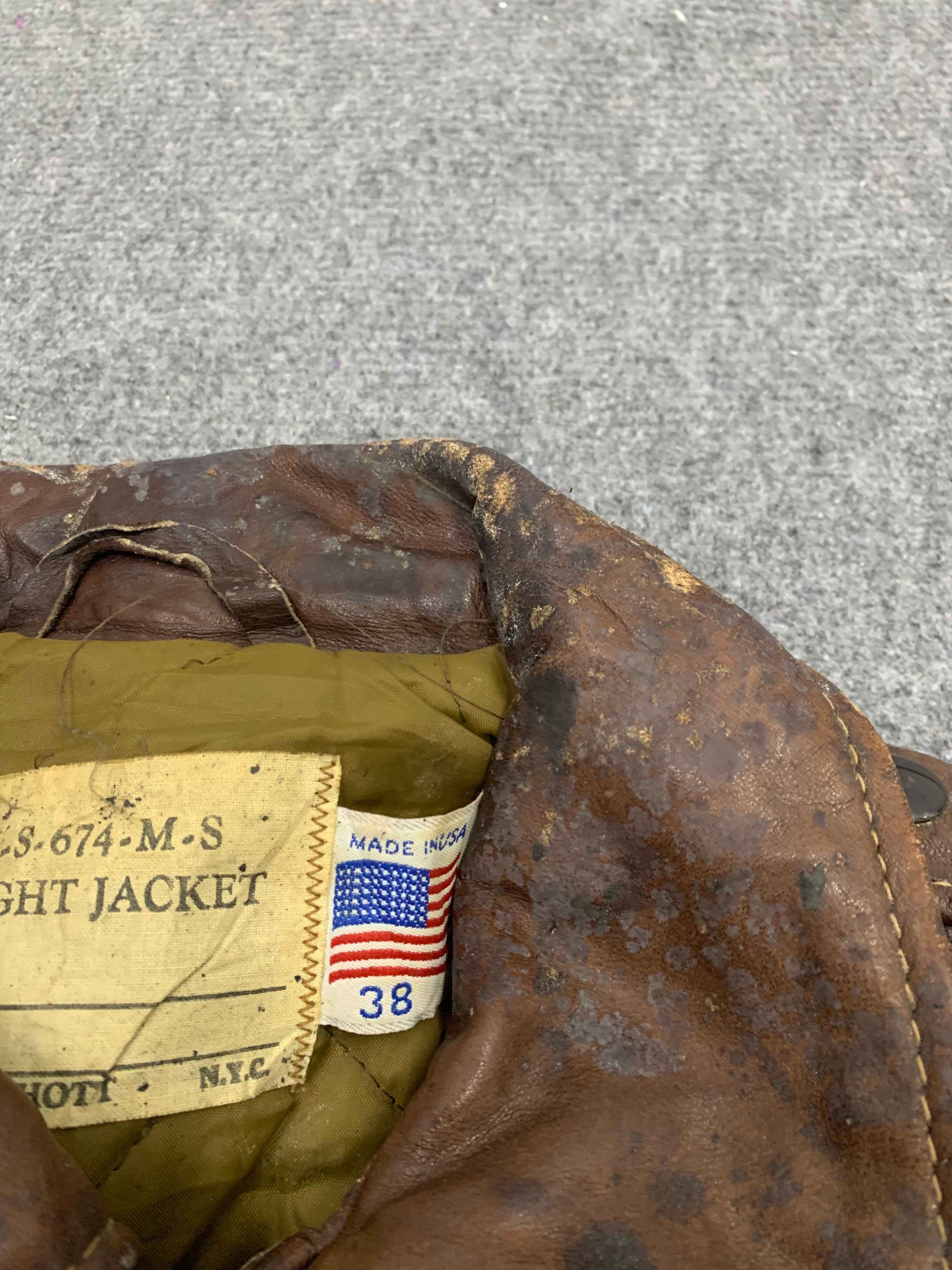 Schott Vintage 50s Schott Made In Usa Flight Leather Bomber Jacket Size US S / EU 44-46 / 1 - 8 Thumbnail