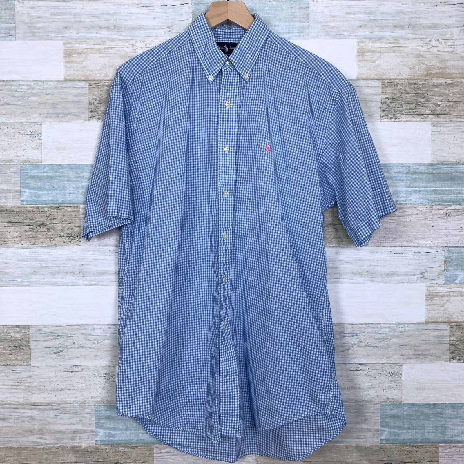 Ralph Lauren Ralph Lauren Blake Shirt Blue Gingham Short Sleeve Mens M Size US M / EU 48-50 / 2 - 1 Thumbnail