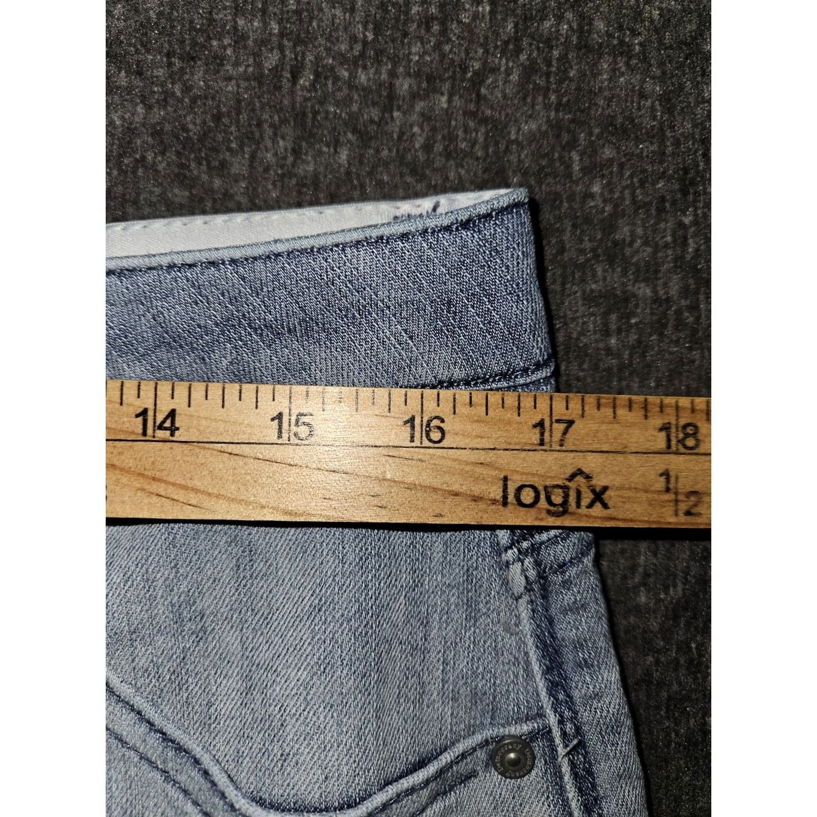 Vintage Democracy Womens 12 Light Wash Ab Solution Skinny Jeans Floral Embroidered Denim City Hipster Preppy Size 34" / US 12 / IT 48 - 3 Thumbnail