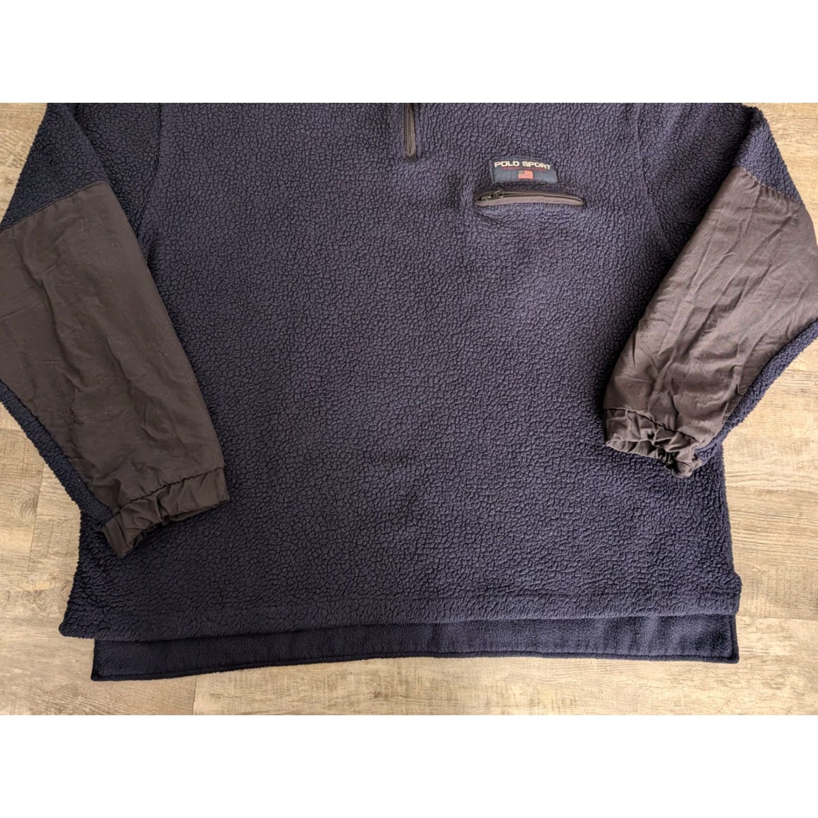 Polo Ralph Lauren VINTAGE Polo Ralph Lauren Polo Sport Pullover Fleece 1/4 Zip - Navy Blue - XL Mens Size US XL / EU 56 / 4 - 5 Thumbnail