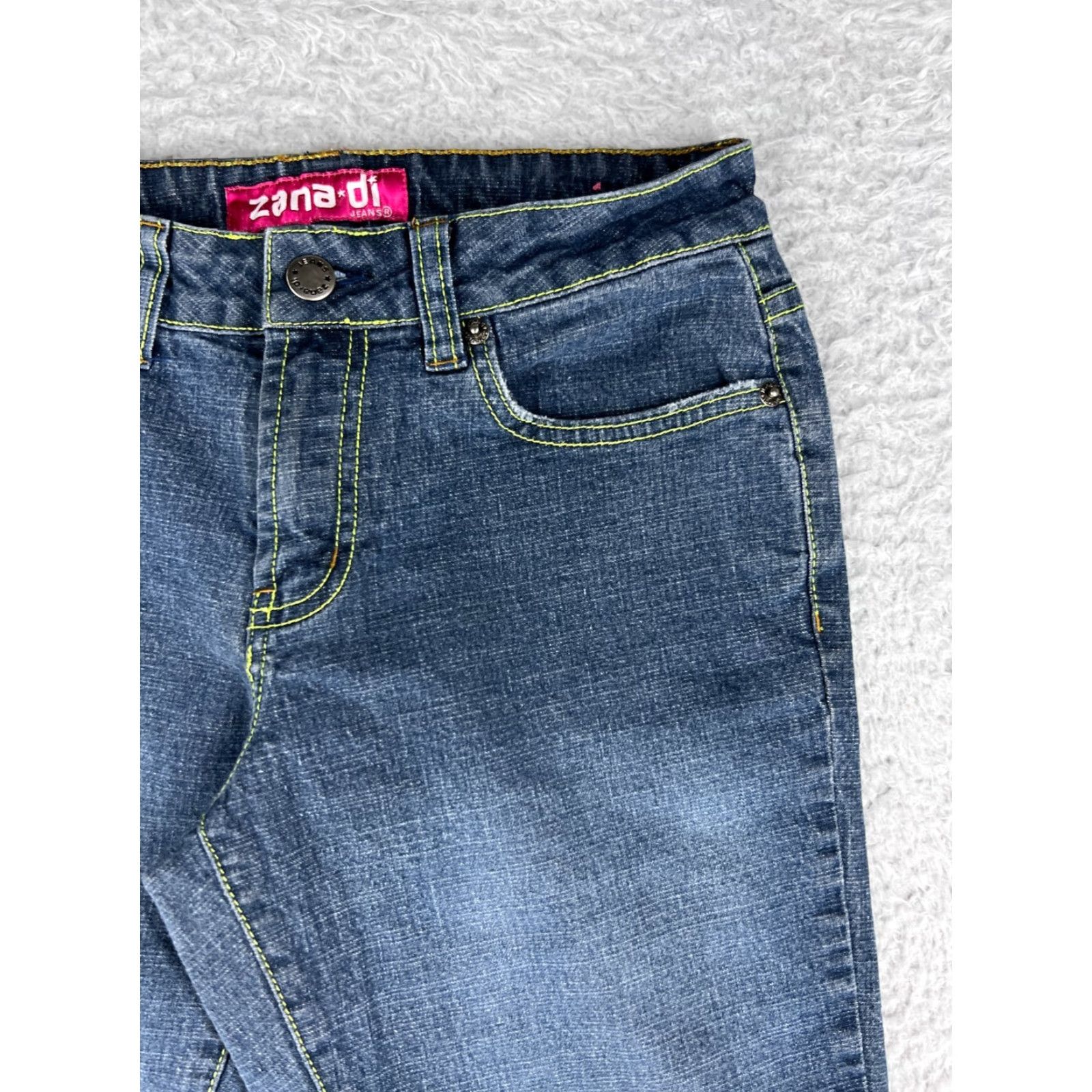 Denime Zana Di Jeans Womens 3 Blue Denim Medium Wash Crop Straight Stretch Size 26" / US 2 / IT 38 - 5 Thumbnail