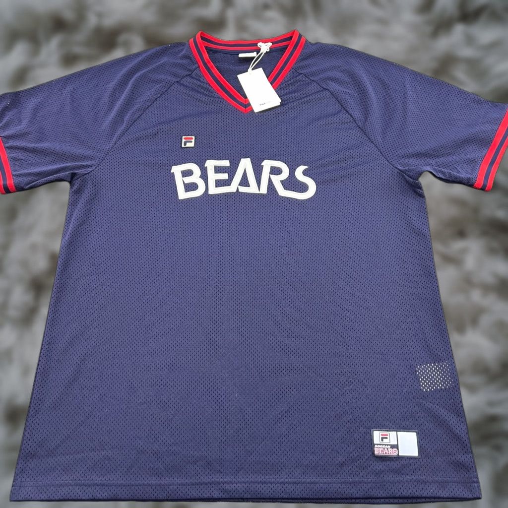 Fila FILA Doosan Bears Baseball Jersey XL Blue Short Sleeve Sports Jersey T-Shirt Unisex Adults Moisture Wicking Quick Dry athletic Fans Mens Womens Size US XL / EU 56 / 4 - 1 Thumbnail