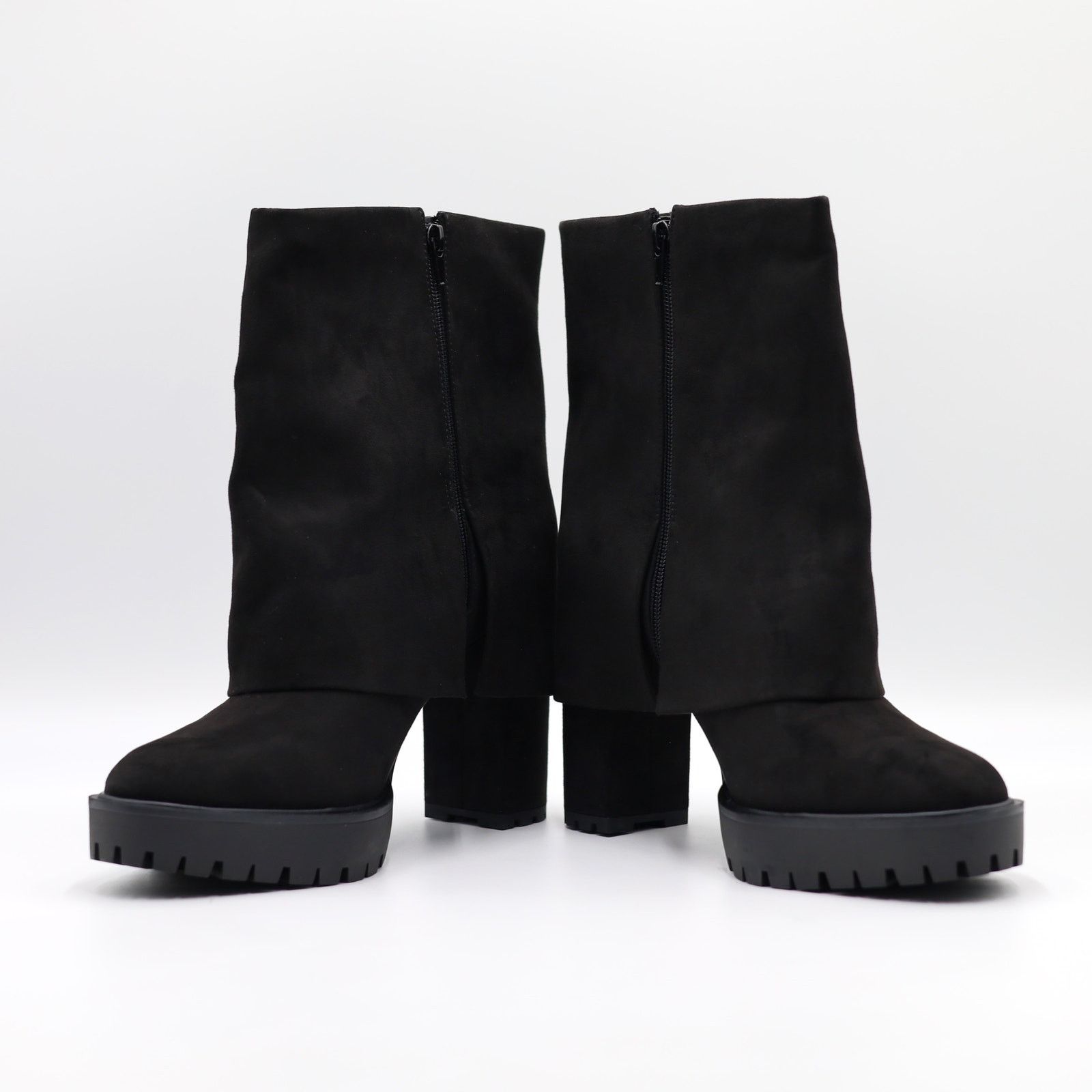 The Unbranded Brand I.N.C Int Concepts Women Black Fold-Over Dress Booties US 9 Size US 9 / IT 39 - 3 Thumbnail