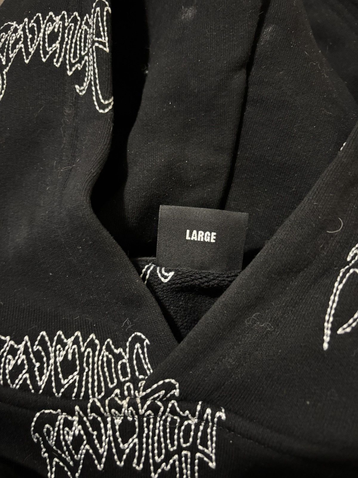 Revenge ONYX ALLOVER EMBROIDERED LOGO HOODIE REVENGE Size US L / EU 52-54 / 3 - 5 Thumbnail