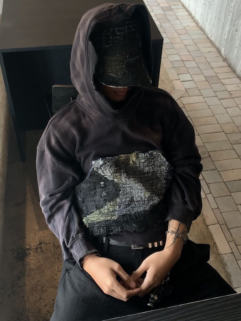 Other Thrashed Faded Vintage Sashiko Patchwork Hoodie Distressed Size US L / EU 52-54 / 3 - 1 Thumbnail
