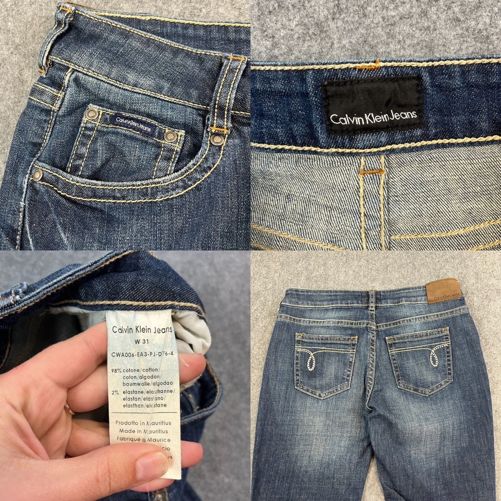 Calvin Klein Calvin Klein Jeans Bootcut 31 32 UK 10 Low Rise Mid Wash Blue Womens Jeans Casual Slimming Size 24" / US 00 / IT 34 - 8 Thumbnail