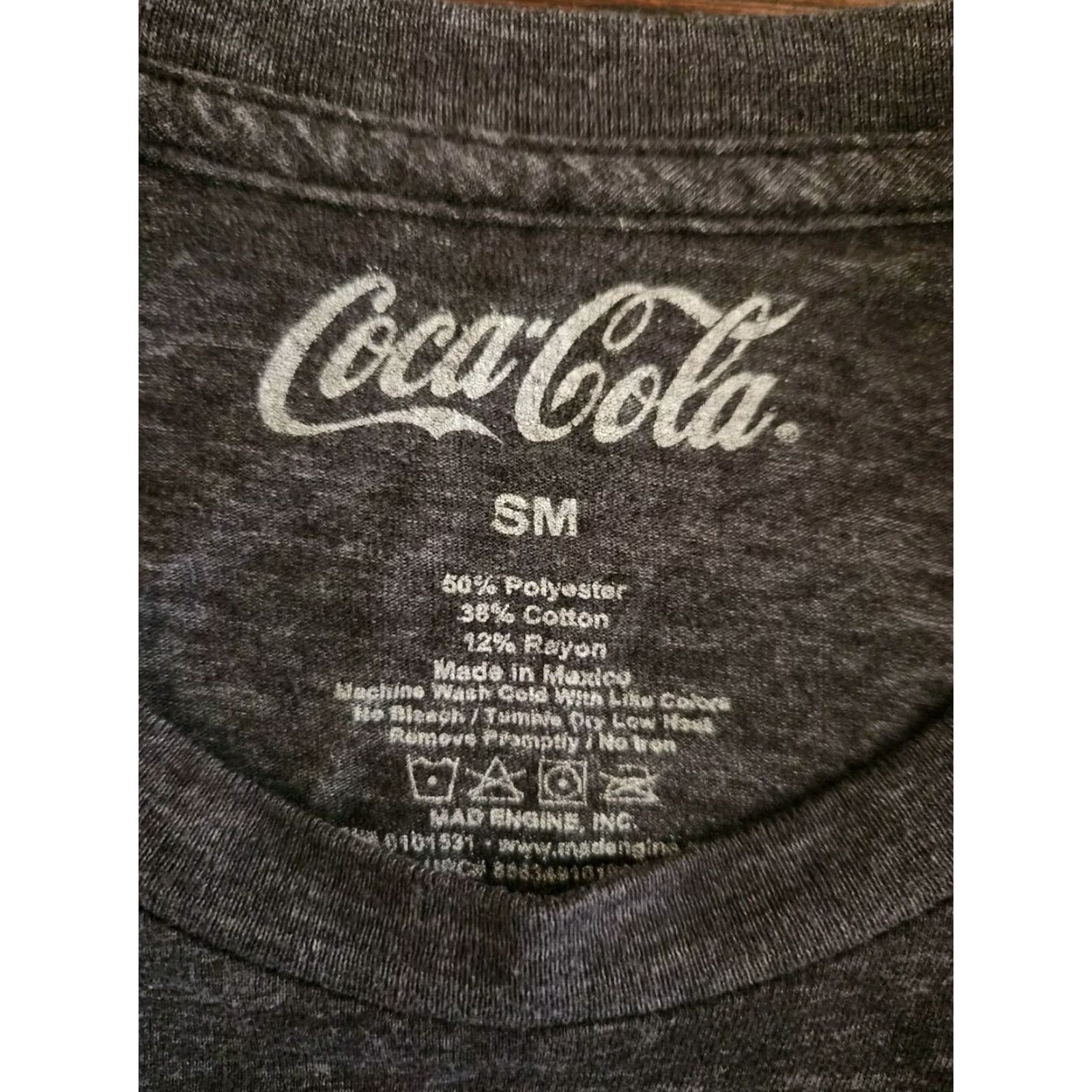 Vintage Coca-Cola T-Shirt Mens Small Gray Logo Short Sleeve Crew Neck Lightweight Casual Cotton Polyester Viscose 2010s. Size US S / EU 44-46 / 1 - 2 Thumbnail