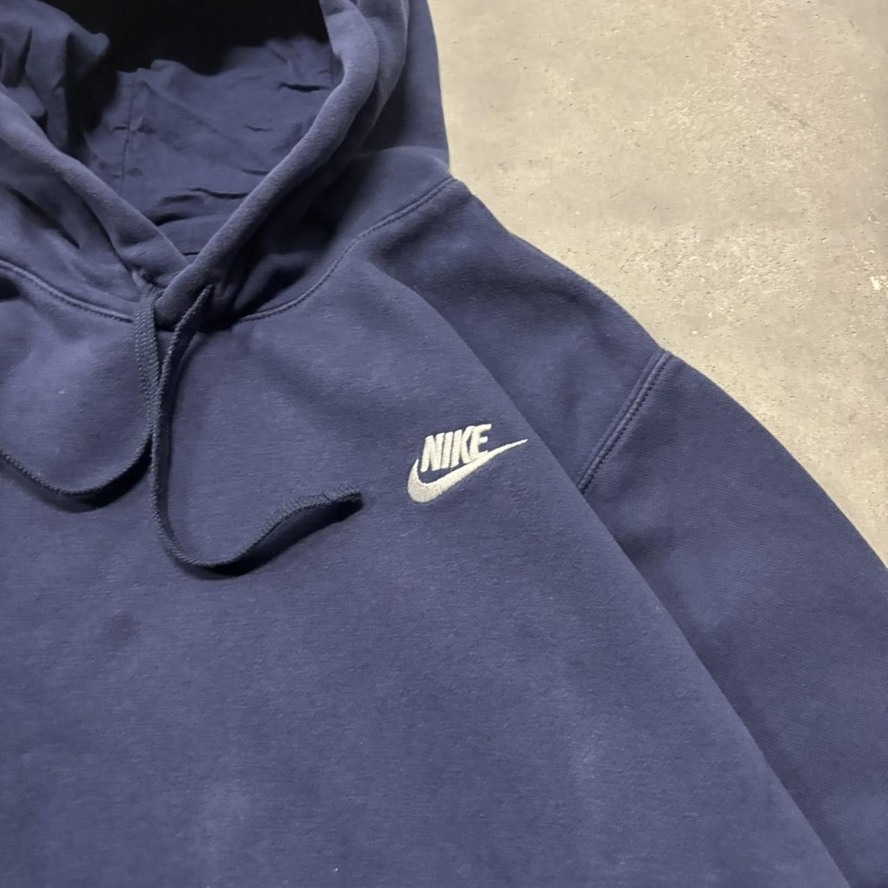 Nike × Vintage Crazy Vintage Y2K/2000s Navy Blue Nike Streetwear Essential Hoodie! Size US S / EU 44-46 / 1 - 5 Thumbnail