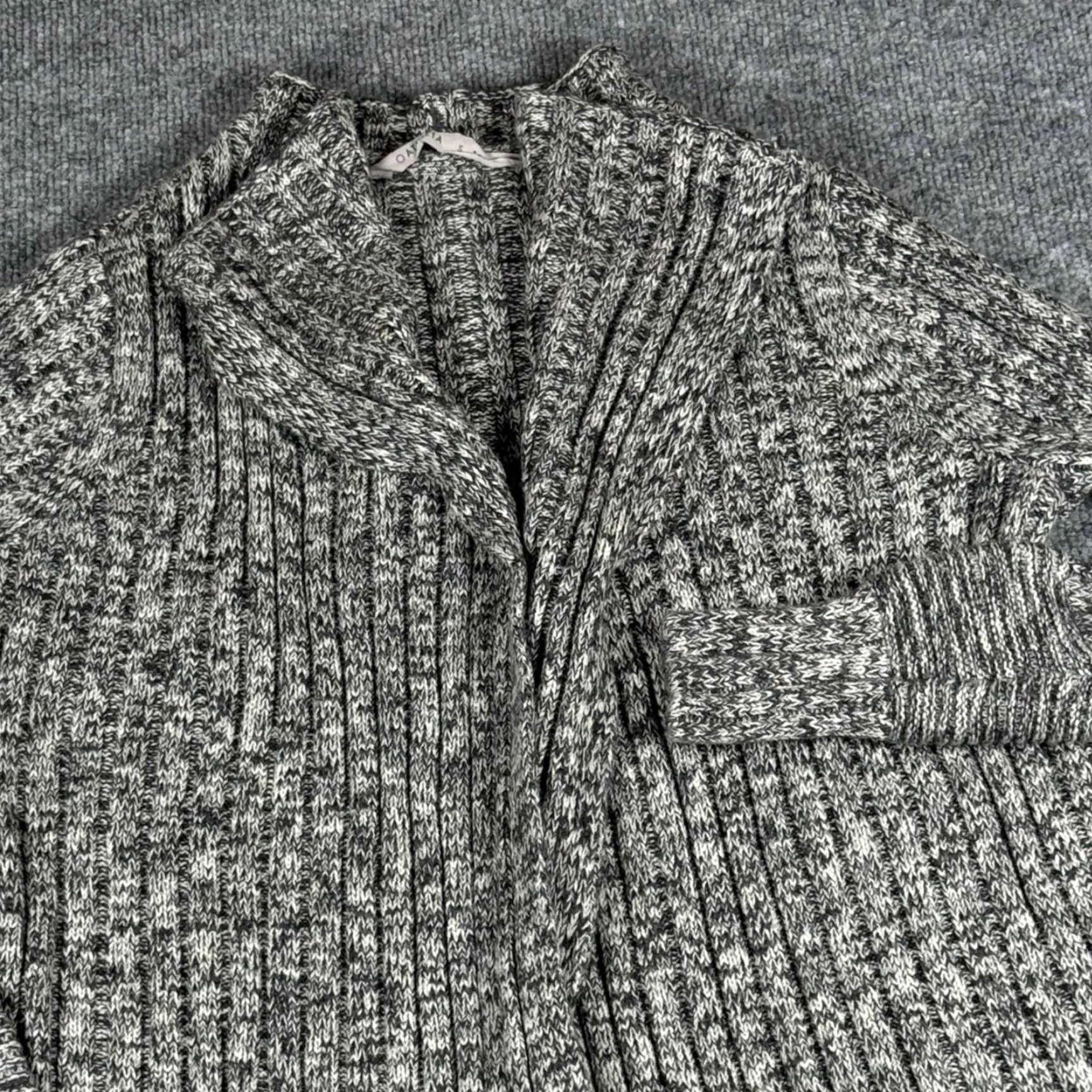 Athleta Athleta Cardigan Sweater Womens Small Open Front Marled Knit Merino Wool Blend Black Geometric Size S / US 4 / IT 40 - 2 Thumbnail