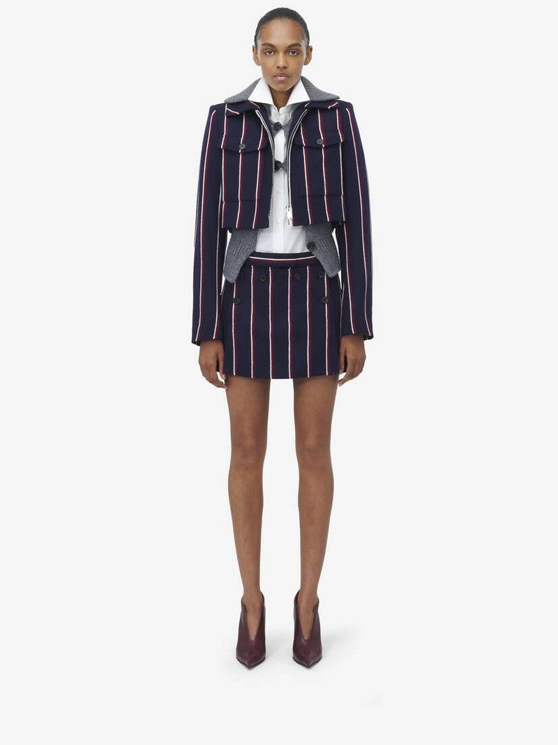 Adidas o1srvl11e0226 College Stripe Cropped Jacket In Multicolor Size S / US 4 / IT 40 - 3 Thumbnail
