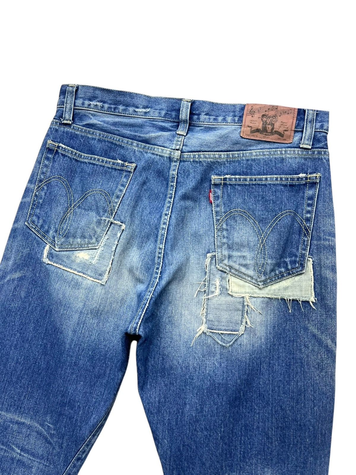 Japanese Brand Grunge Boro Patchwork Distressed Hybrid Denim Jogger RARE Size US 32 / EU 48 - 7 Thumbnail