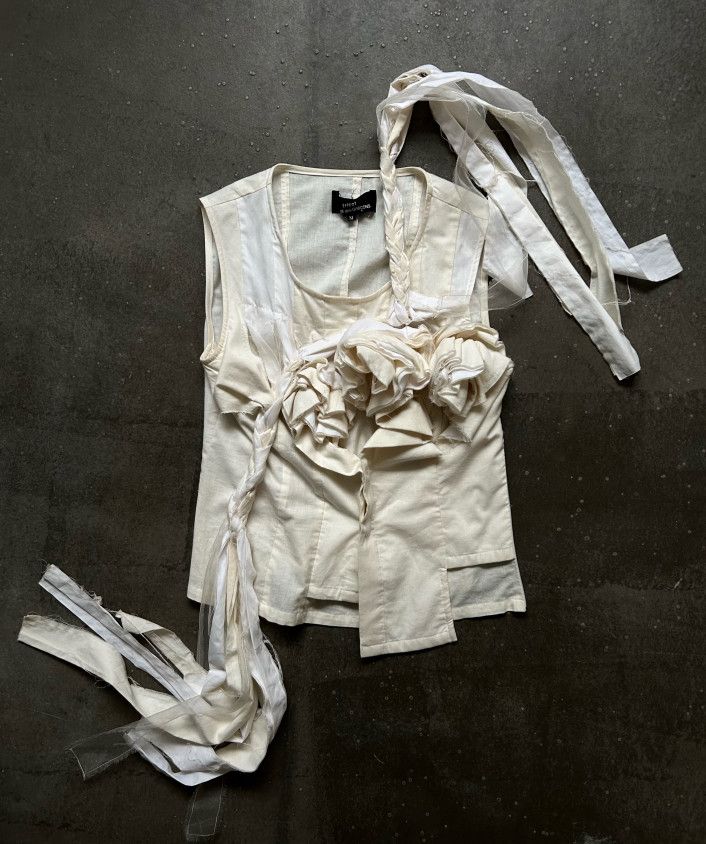 Comme des Garcons Comme des Garçons AD2003 Draped Floral Fringe Vest Size M / US 6-8 / IT 42-44 - 2 Thumbnail