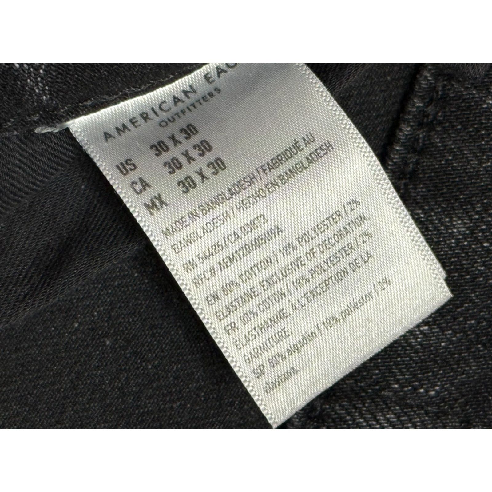 American Eagle Outfitters American Eagle Jeans, Men's Size 30x30, Black, Denim, Distressed, AIRFLEX 360 Size US 30 / EU 46 - 7 Thumbnail