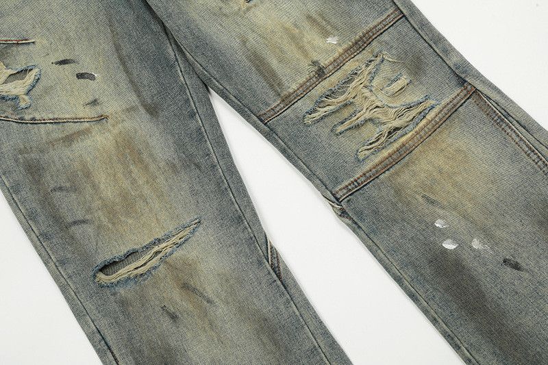 Vintage American retro dirtyfit ripped flared jeans for men Size US 32 / EU 48 - 5 Thumbnail